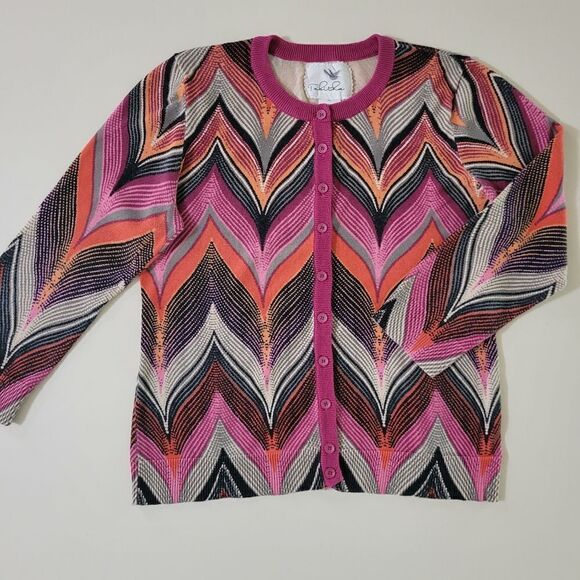 Anthropologie Tabitha Seared Chevrons Multi-colored Cardigan - Picture 5 of 16